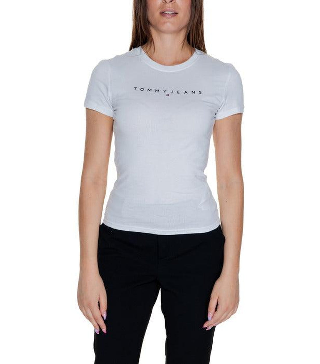 Tommy Hilfiger Jeans Wit Slim Linear T-shirt Dames