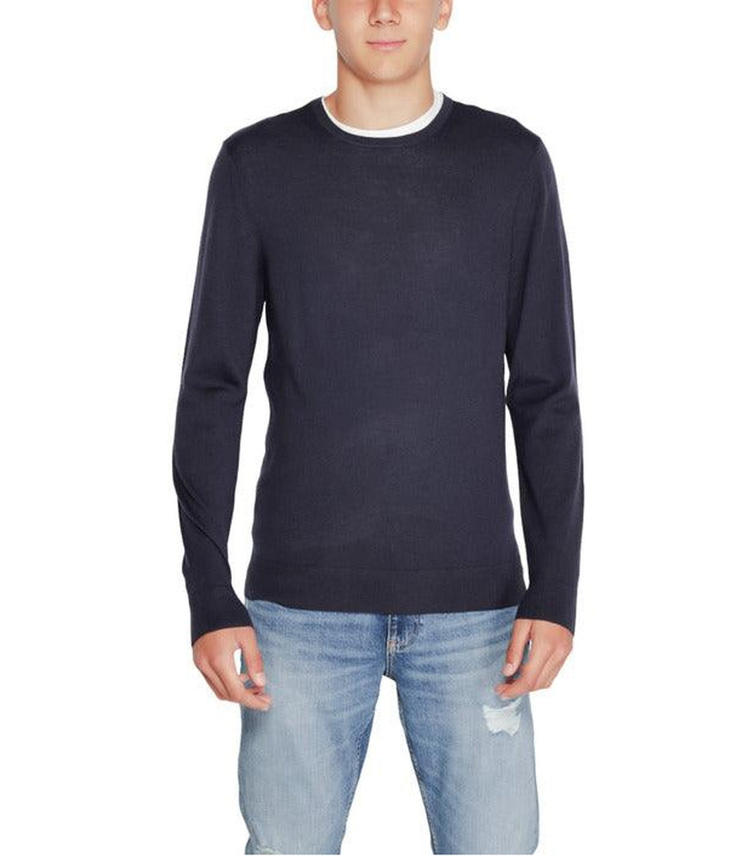 Calvin Klein Merino Crewneck Trui In Blauw