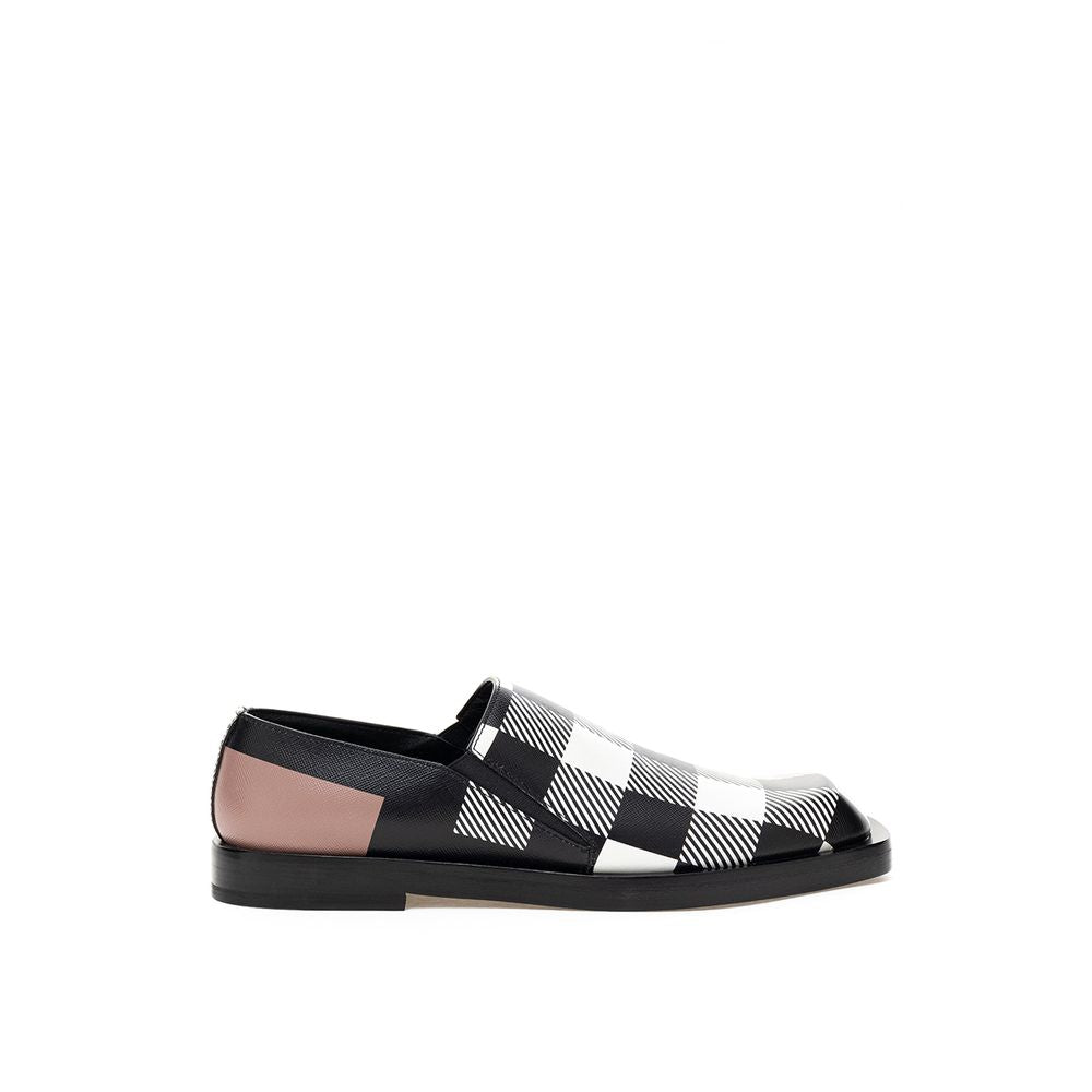 Burberry Zwart Wit Leren Loafers