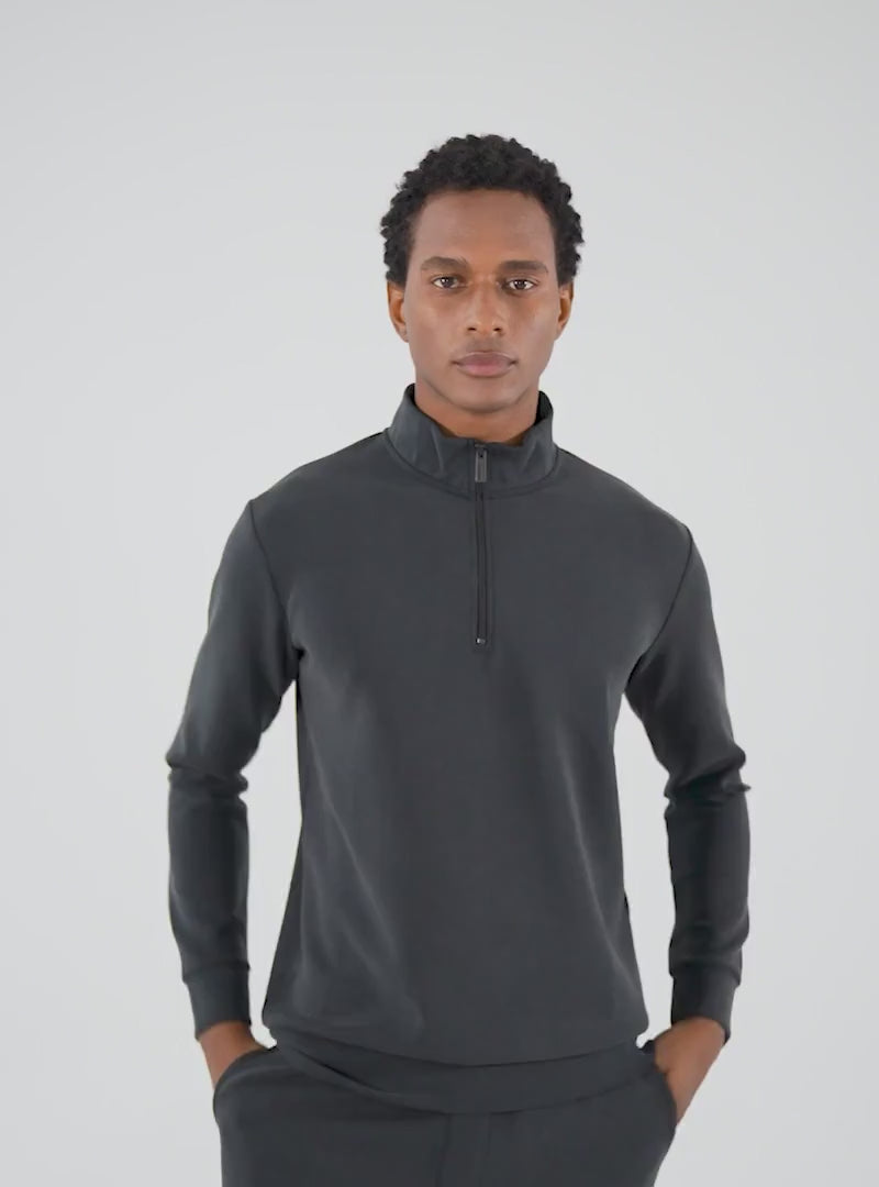 Dadado Bambu Jogging Top Half Zipper Grijs