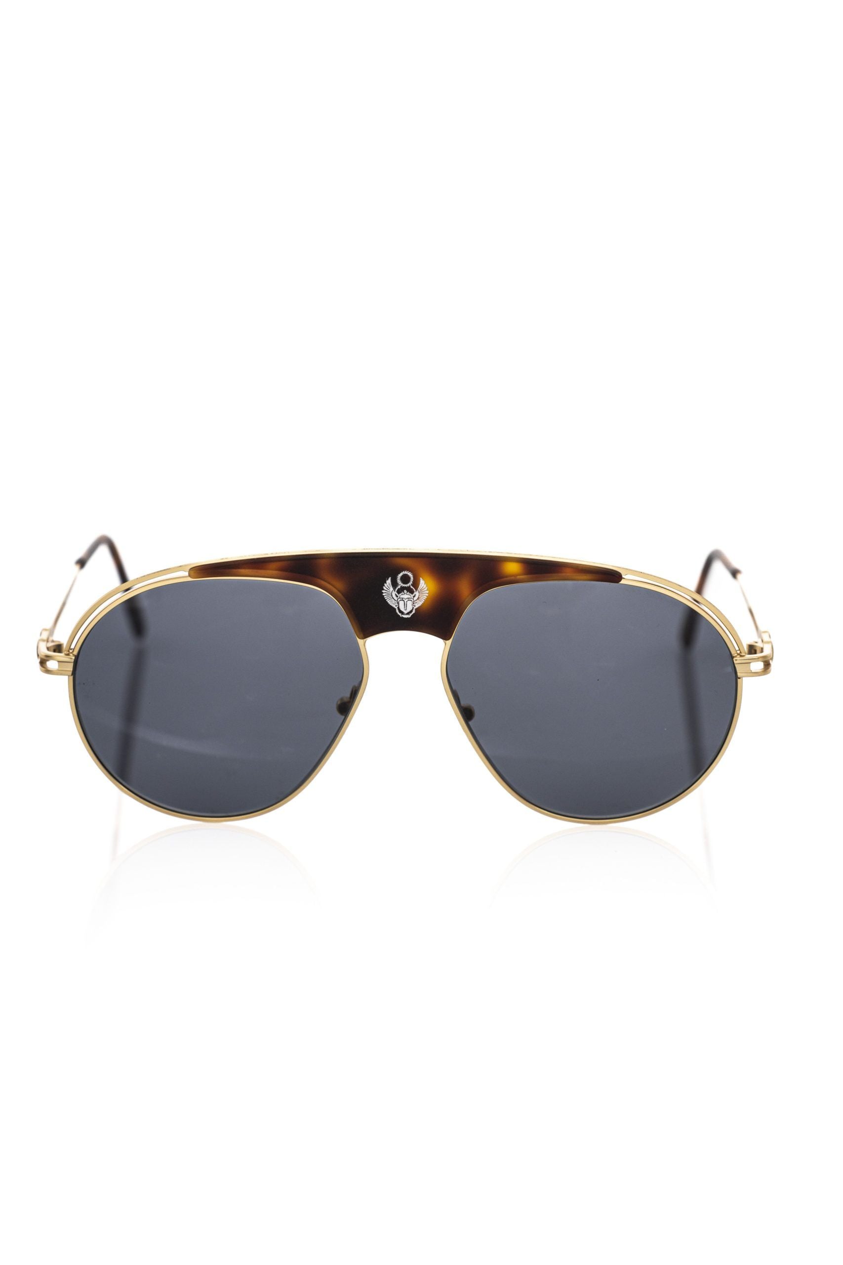 Frankie Morello Elegant Shield Sunglasses with Havana Accent