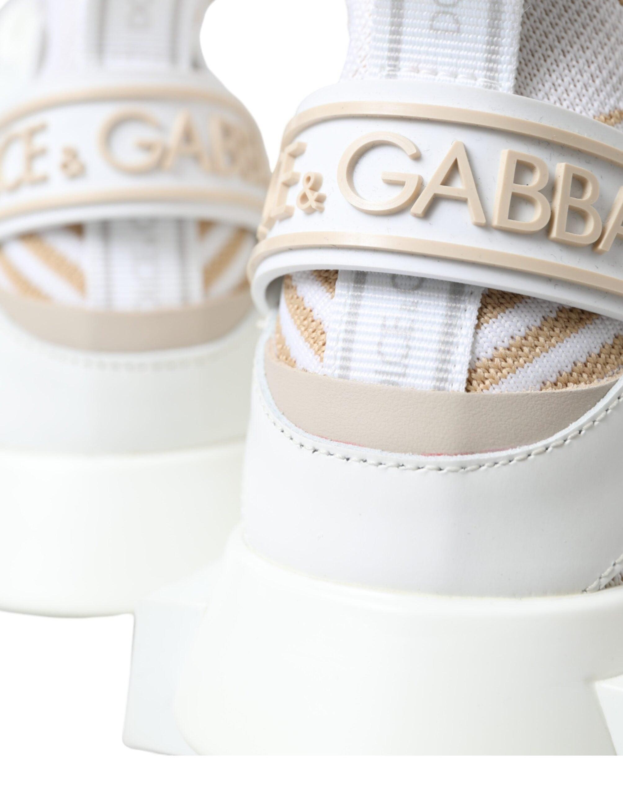 Dolce & Gabbana Wit / Beige Sok Sneakers