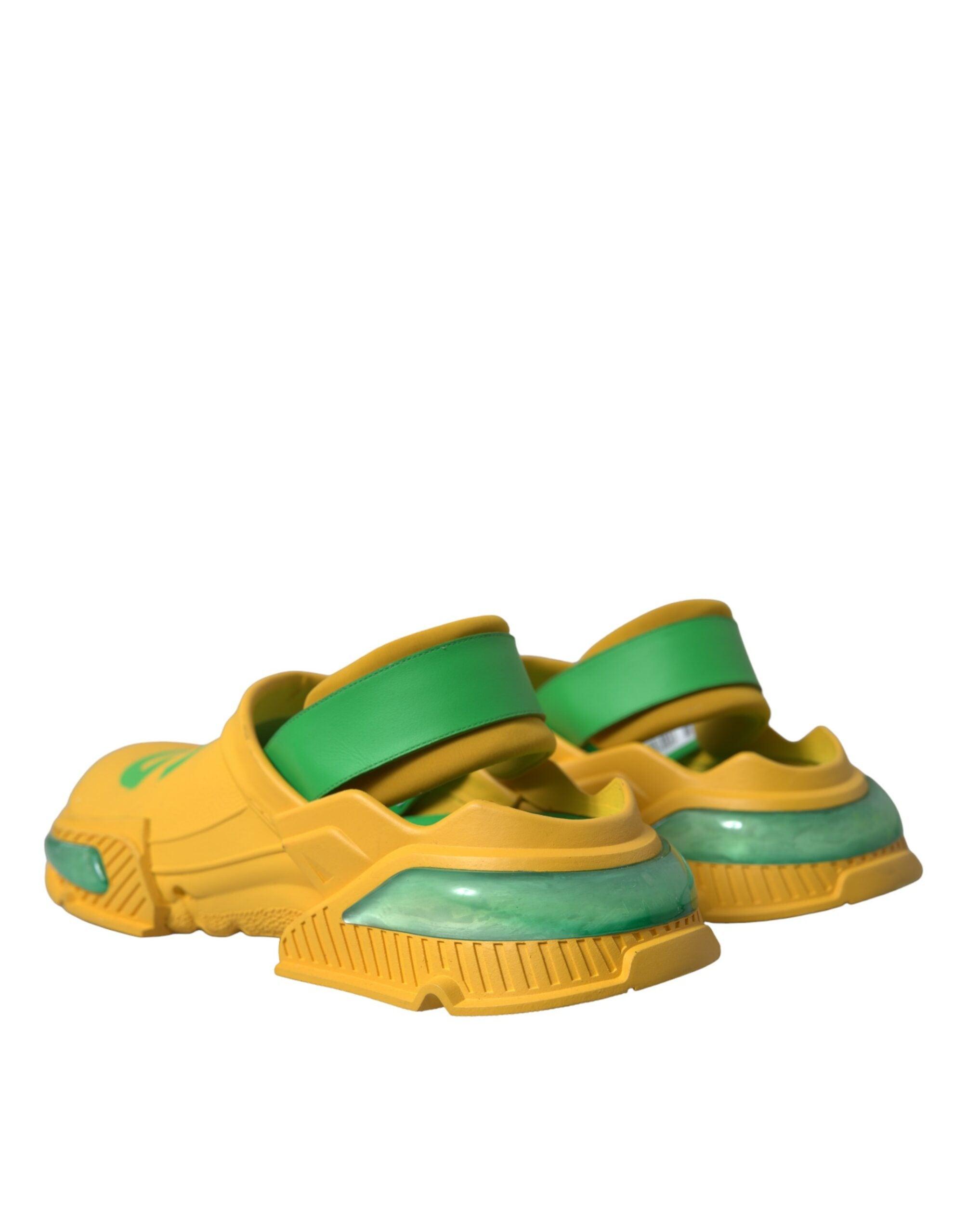 Dolce & Gabbana Geel Groen Rubber Slippers