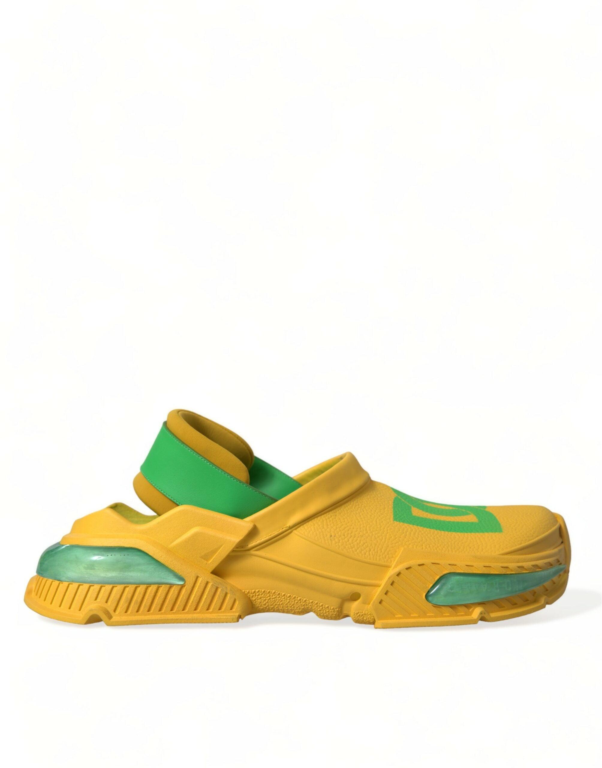 Dolce & Gabbana Geel Groen Rubber Slippers