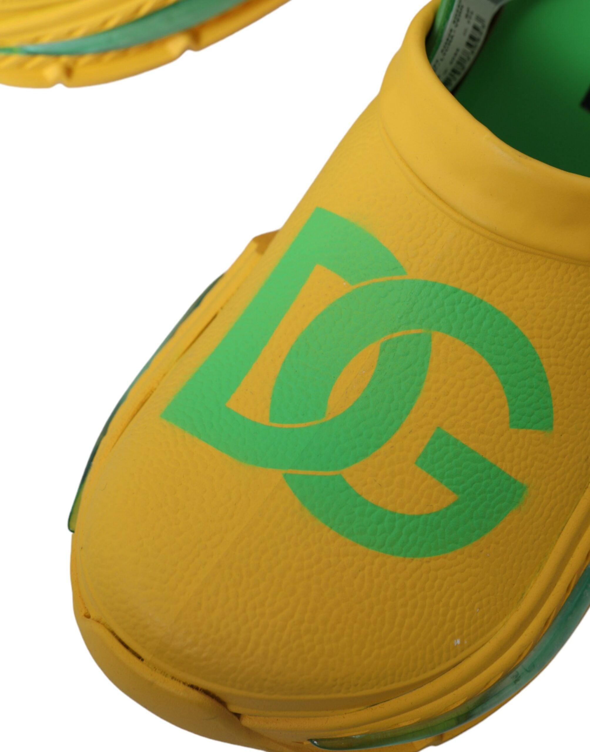 Dolce & Gabbana Geel Groen Rubber Slippers