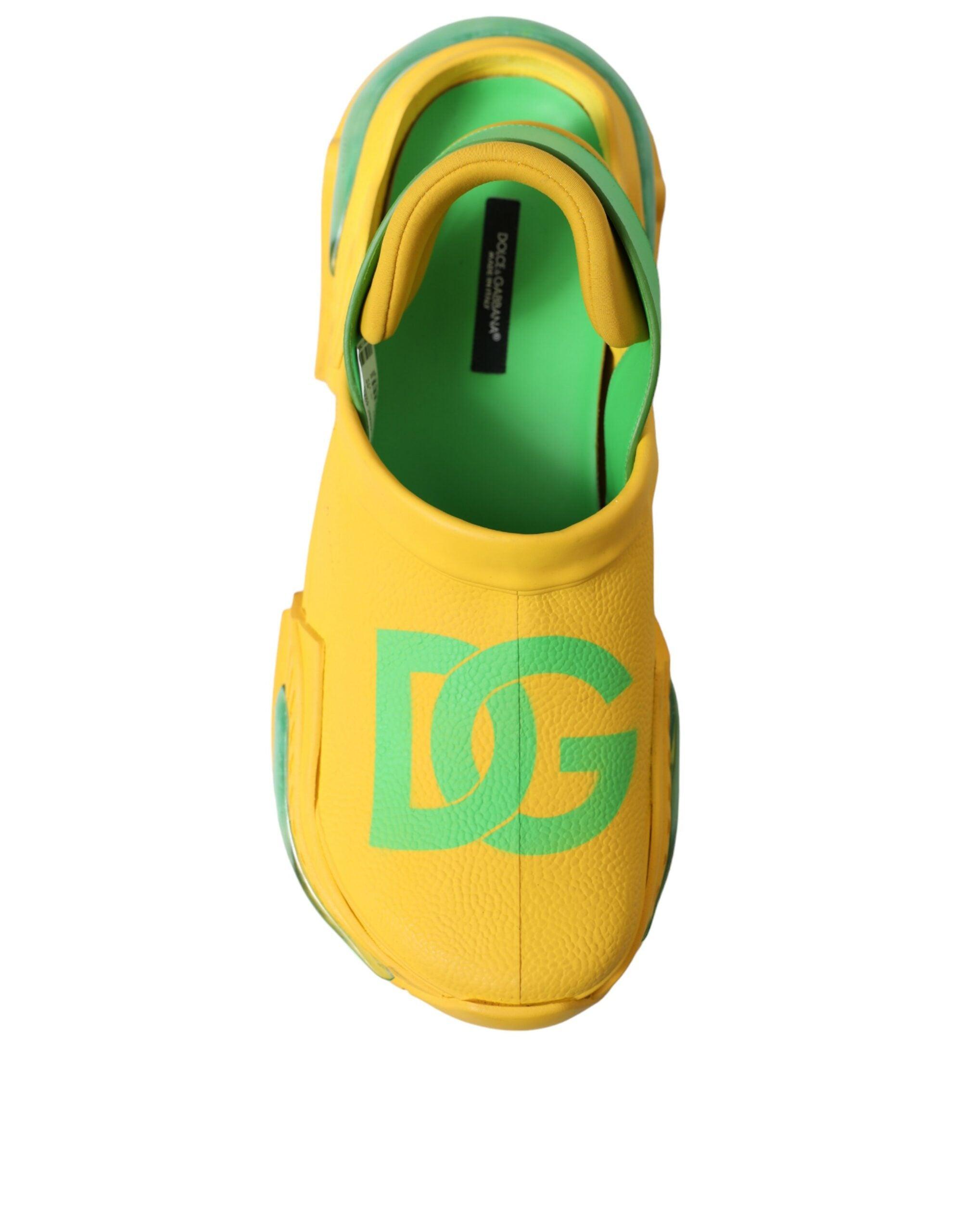 Dolce & Gabbana Geel Groen Rubber Slippers