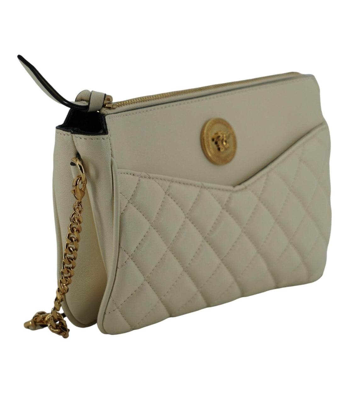 Versace Wit Lamsleren Crossbody Tas