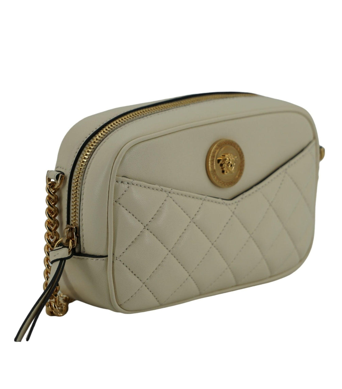 Versace Wit Lamsleren Crossbody Tas