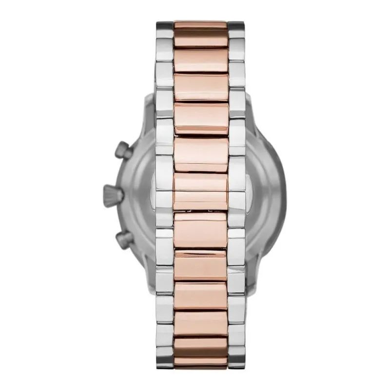 Emporio Armani Zilver / Brons Stalen Chronograaf Heren Horloge