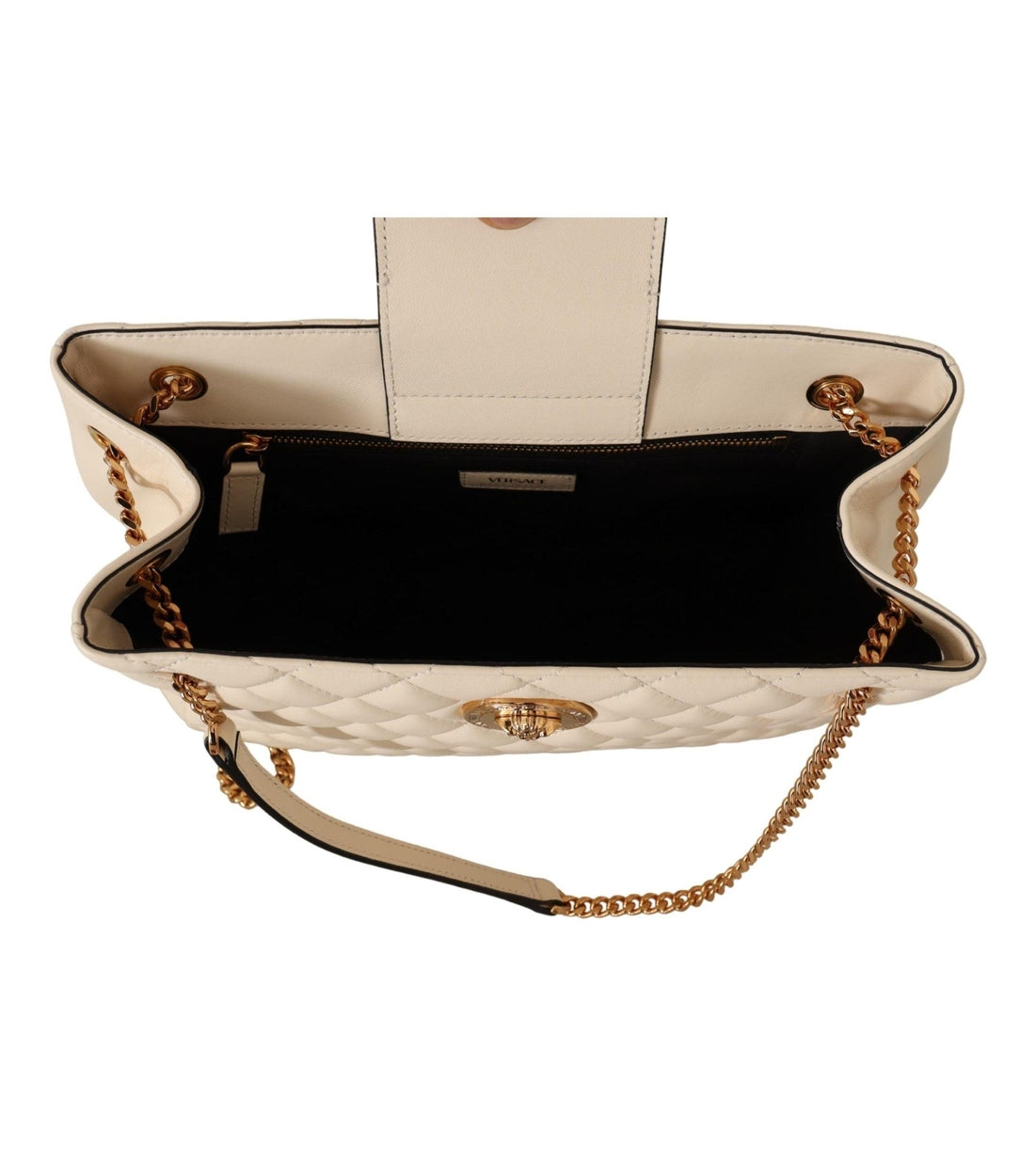 Versace Nappa Leer Medusa Tote Tas Beige