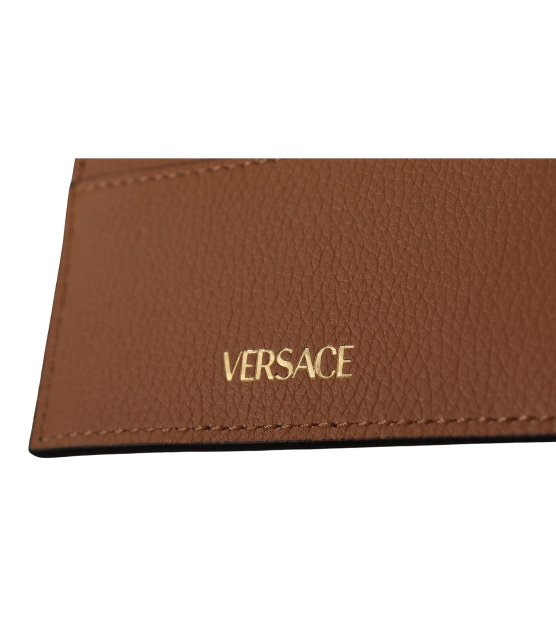 Versace Leer Kaarthouder Portomonee Bruin