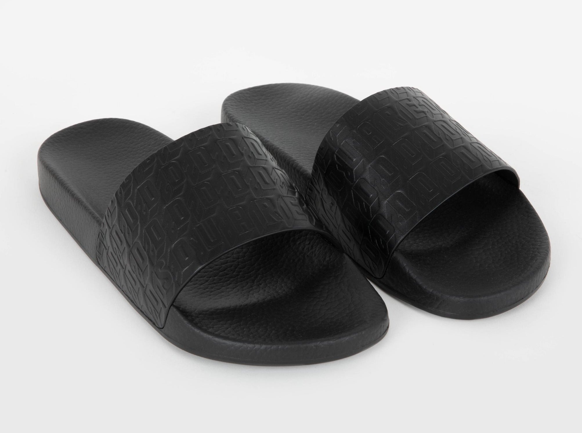 Dsquared2 Zwart Slippers Met All-Over logo