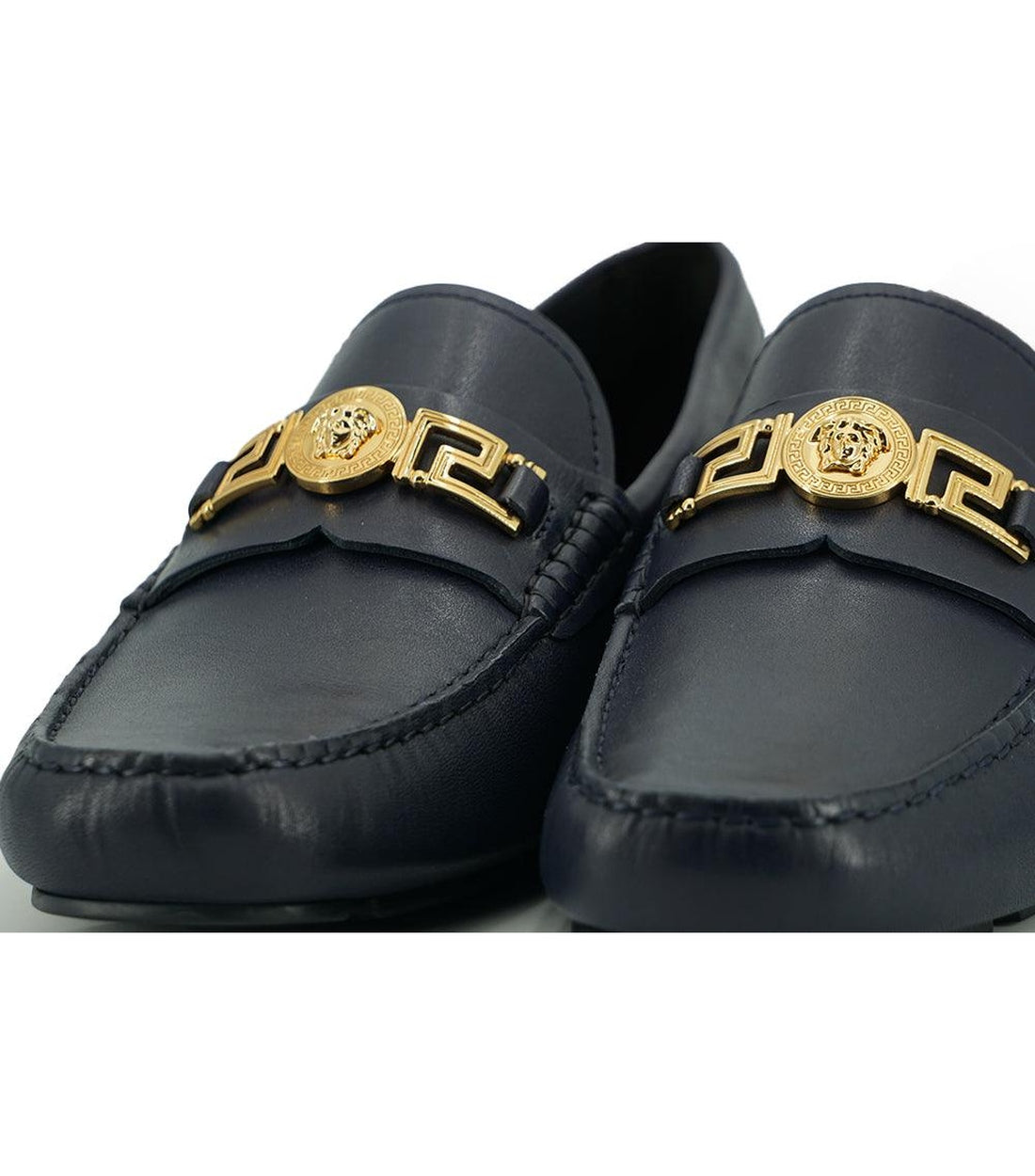 Versace Kalfsleren Loafers Blauw