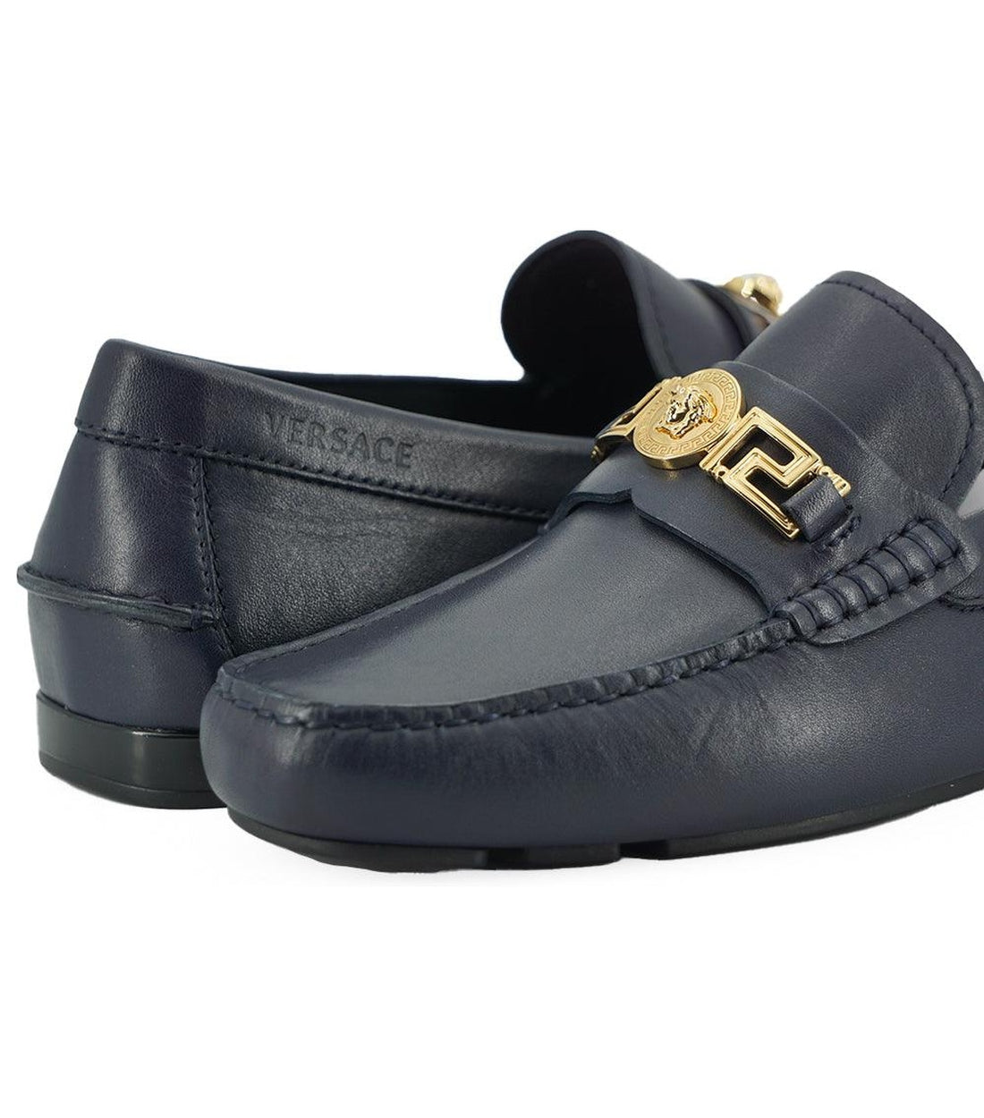 Versace Kalfsleren Loafers Blauw